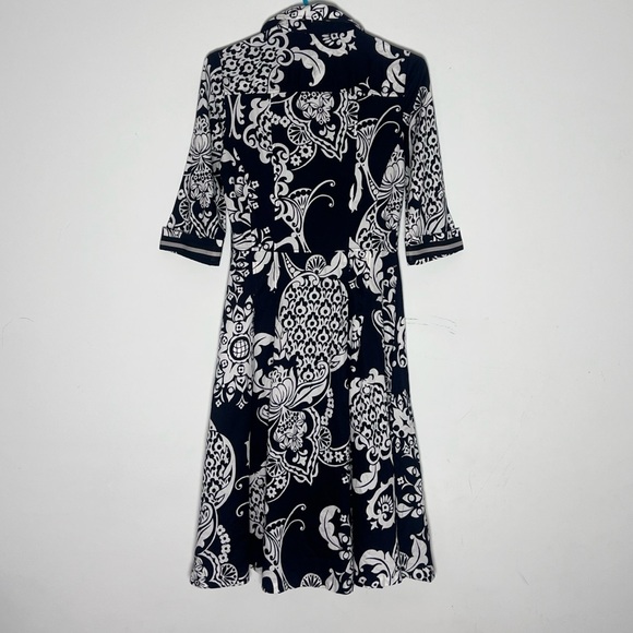 Zara Black and White Floral Shirt Dress - Picture 2 of 5
